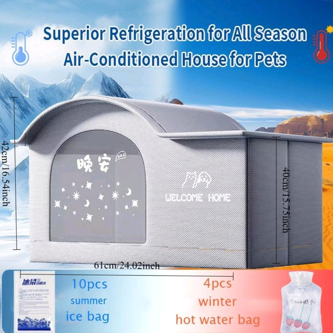 All-Season Small Pet House – Cooling & Warming Bed for Cats and Small Dogs, Cozy Air-Conditioned Nest for Summer & Winter