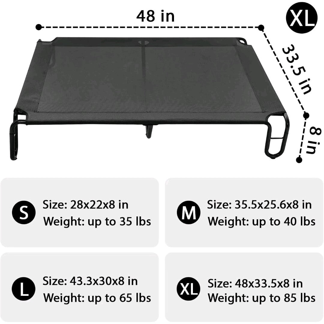Elevated Outdoor Dog Bed for Large Dogs – XL Raised Cot with Cooling Teslin Mesh, Durable & Non-Slip, Easy Assembly