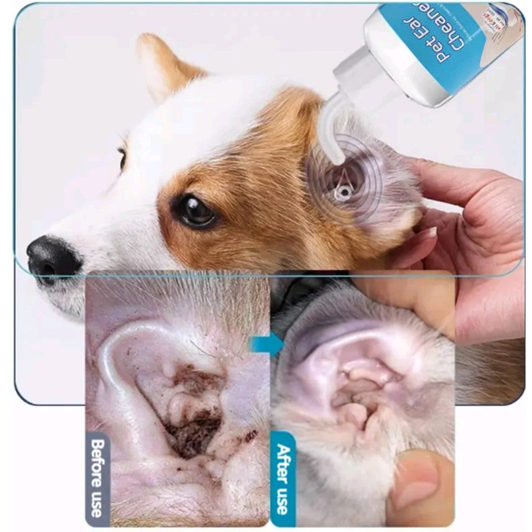 Ear Cleaner Drops for Cats & Dogs – Otic Infection Treatment & Itch Relief, Wax Remover for All Pets