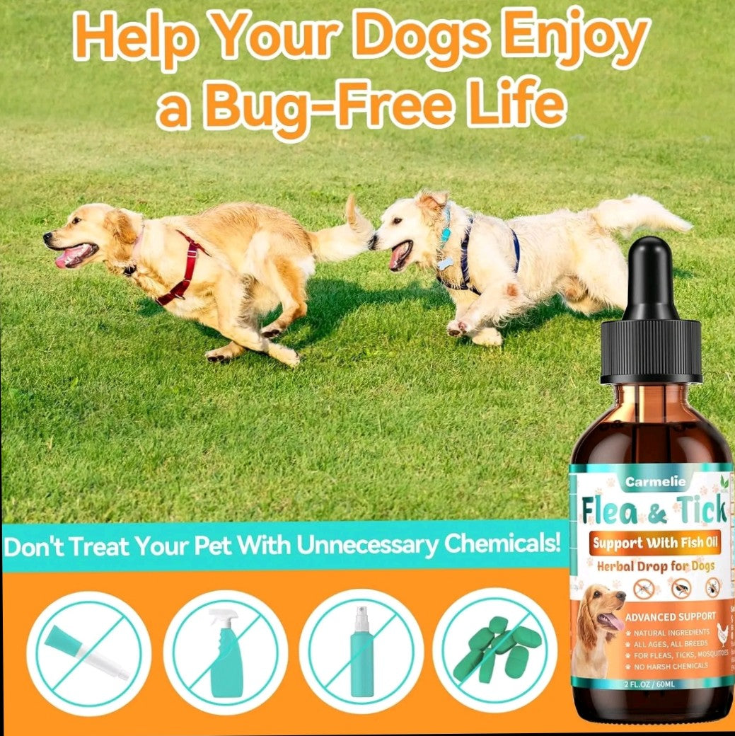 Carmelie Cat Herbal Drops – Outdoor Wellness Support with Fish Oil & Vitamins, Chicken-Flavored Liquid for All Ages
