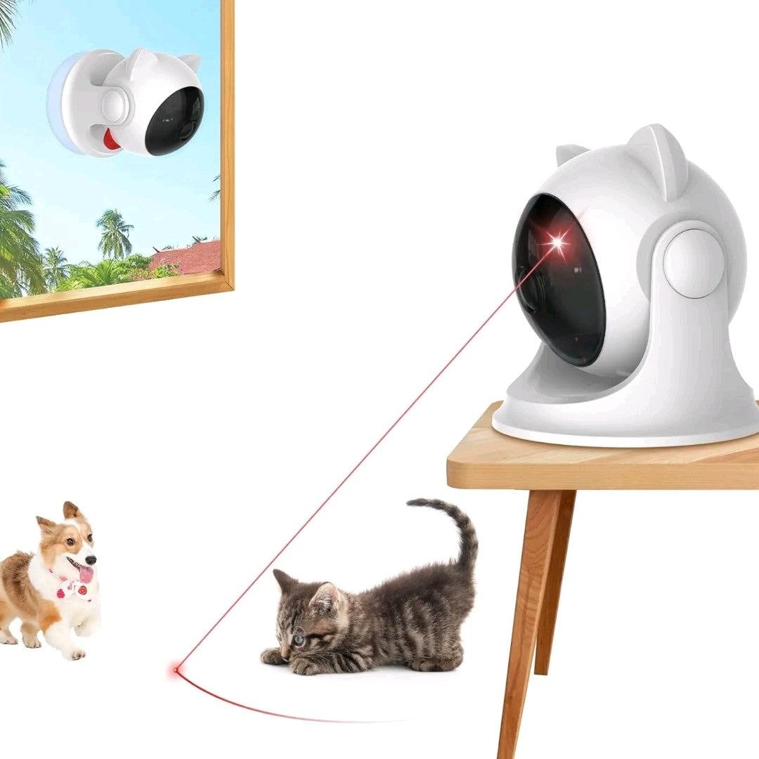 Automatic Laser Cat Toy – USB Rechargeable Pet Laser for Indoor Cats & Dogs, Manual M-Button, 3 Speed Modes, Compact Size