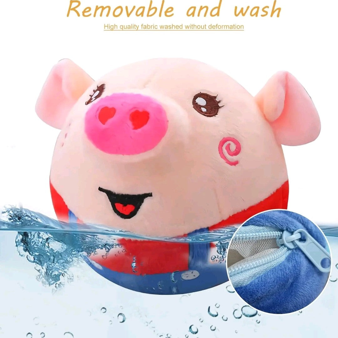 EVERBETTERUS Smart Moving Plush Toy – USB Rechargeable Interactive Cartoon Pig with 120 Sounds, Washable Electronic Squeaky Toy for Dogs & Kids