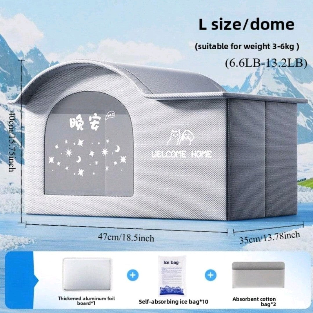 All-Season Small Pet House – Cooling & Warming Bed for Cats and Small Dogs, Cozy Air-Conditioned Nest for Summer & Winter