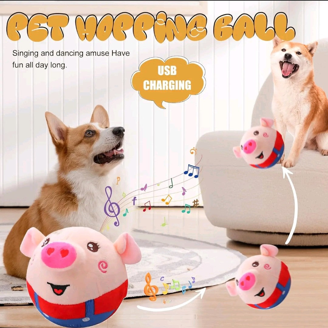 EVERBETTERUS Smart Moving Plush Toy – USB Rechargeable Interactive Cartoon Pig with 120 Sounds, Washable Electronic Squeaky Toy for Dogs & Kids