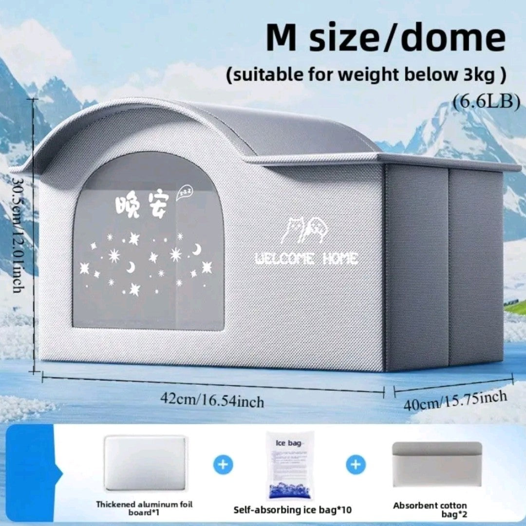 All-Season Small Pet House – Cooling & Warming Bed for Cats and Small Dogs, Cozy Air-Conditioned Nest for Summer & Winter