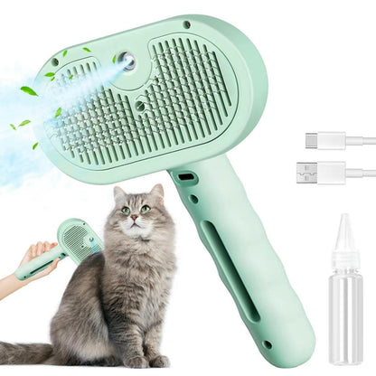 Springtok Pet Hair Removal Comb – 2-in-1 Spray & Shedding Brush for Dogs & Cats | Self-Cleaning Grooming & Massage Tool
