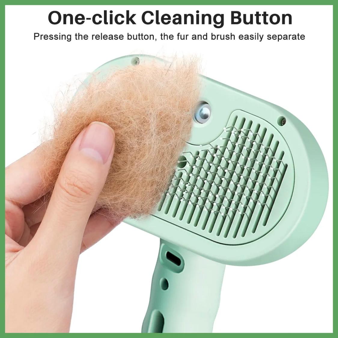 Springtok Pet Hair Removal Comb – 2-in-1 Spray & Shedding Brush for Dogs & Cats | Self-Cleaning Grooming & Massage Tool