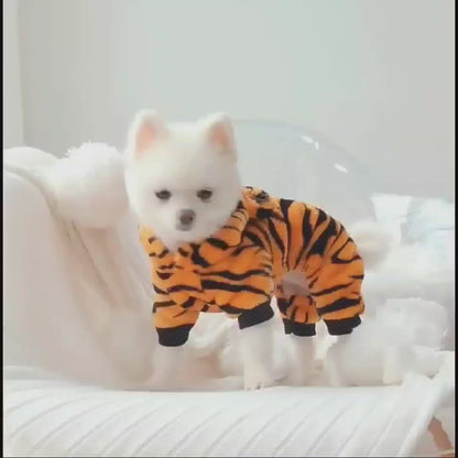 Ropa para Perros Pequeños – Mameluco de Forro Polar Suave y Cálido con Capucha