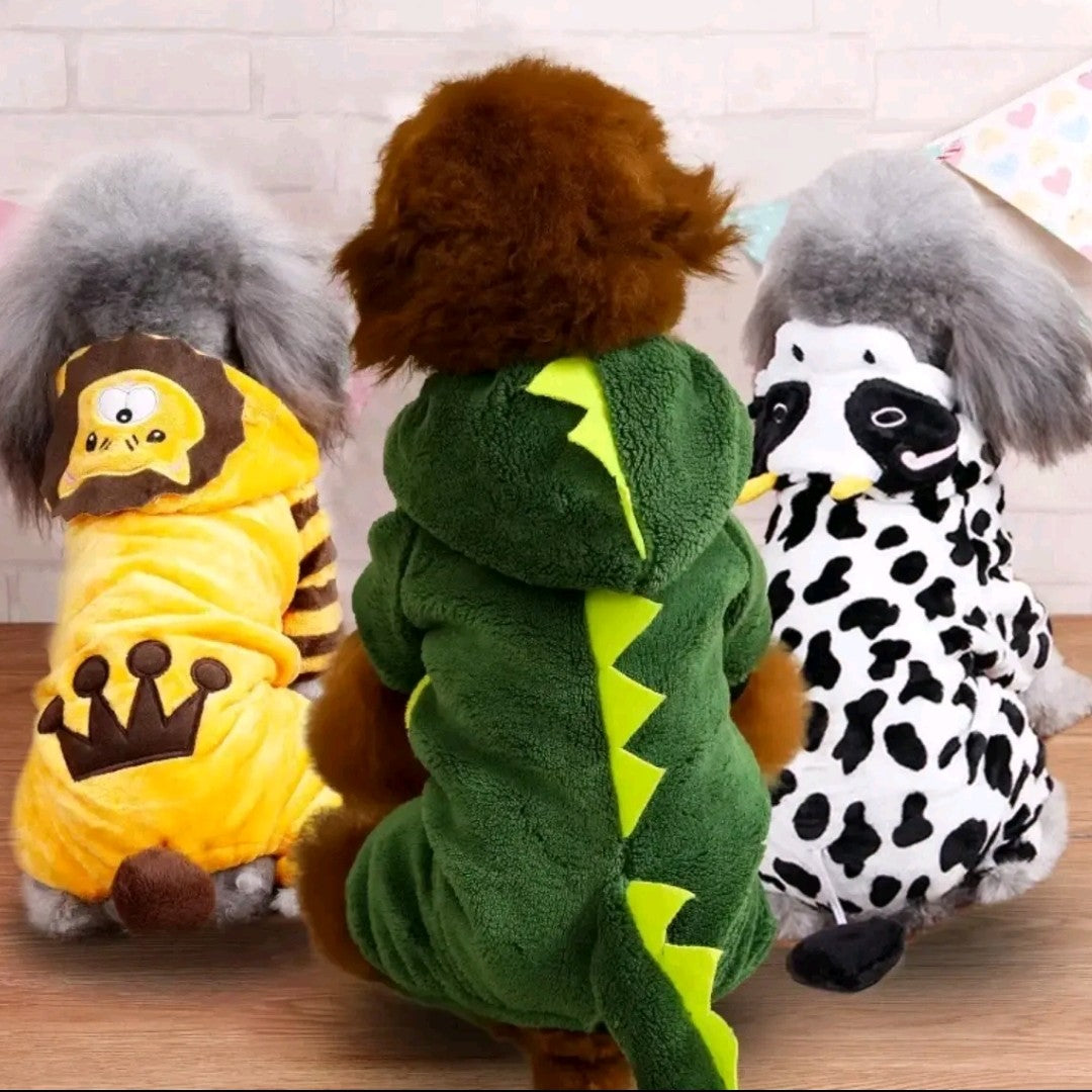 Ropa para Perros Pequeños – Mameluco de Forro Polar Suave y Cálido con Capucha