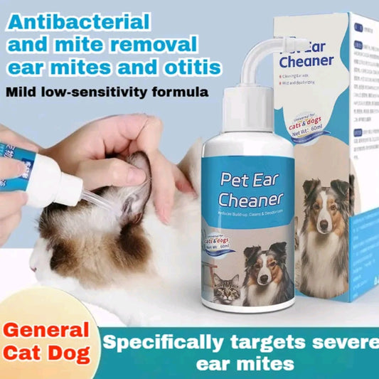 Ear Cleaner Drops for Cats & Dogs – Otic Infection Treatment & Itch Relief, Wax Remover for All Pets