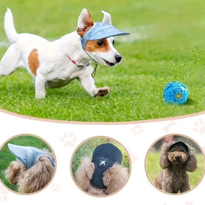 Adjustable Waterproof Pet Visor – UV Protection Hat with Elastic Strap for Small, Medium & Large Dogs, Outdoor Sun Cap