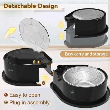 【outdoorfun】Stainless Steel Dog Bowl Set with Lids – 304 Metal Dual Food & Water Bowls, Foldable Feeder with Covers, Anti-Skid Design for All Pet Sizes