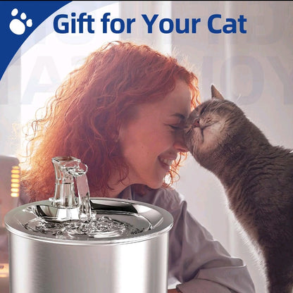 Pet Water Fountain with Stainless Steel Core – 2L Ultra-Quiet Automatic Dispenser for Pets