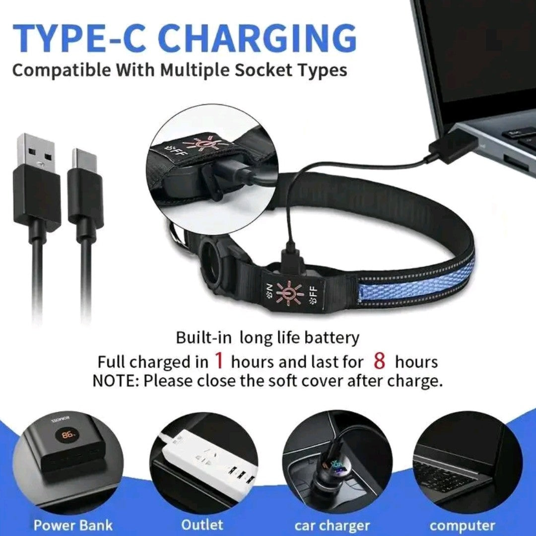 Rechargeable LED AirTag Dog Collar – Smart GPS Tracker for Apple Find My, Built-in QR Tag & Light-Up Design