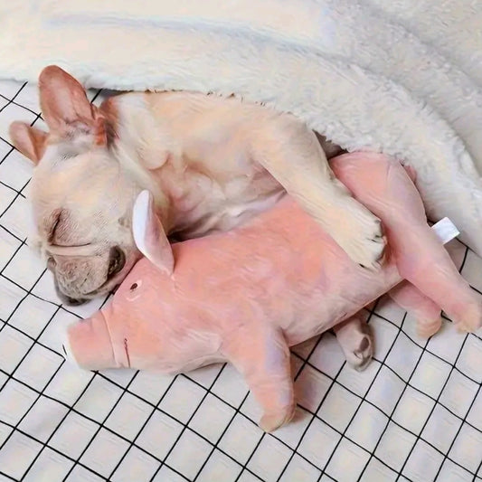 Cute Pig Plush Pet Toy – Bite-Resistant Interactive Chew Toy for Dogs & Cats, Soft Squeaky Animal Toy for Small to Medium Pets
