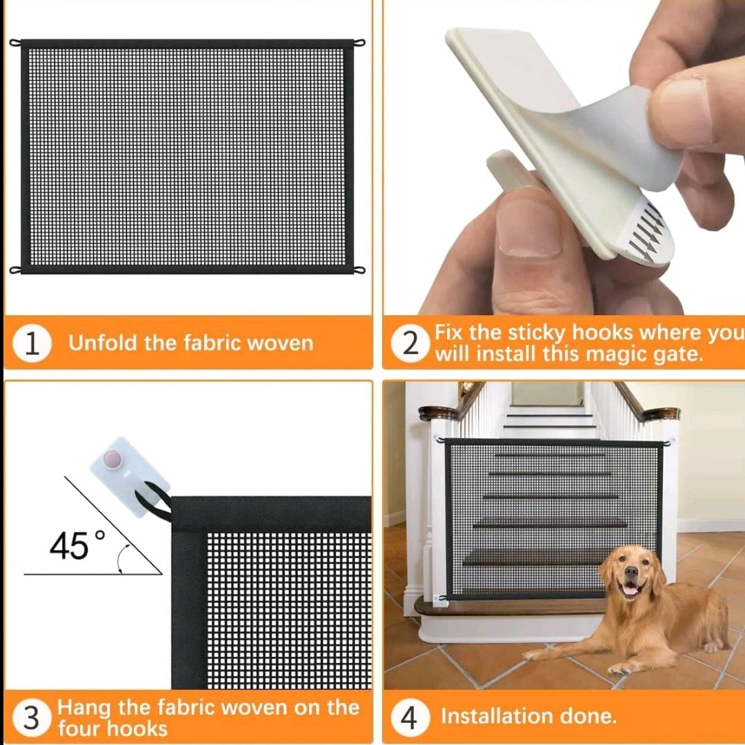 2-Pack Dog Gates for Stairs & Doorways – 29" Tall Mesh Pet Gates for Indoor Use, Retractable Safety Barrier for Small Dogs & Cats, Fits Openings up to 38" Wide