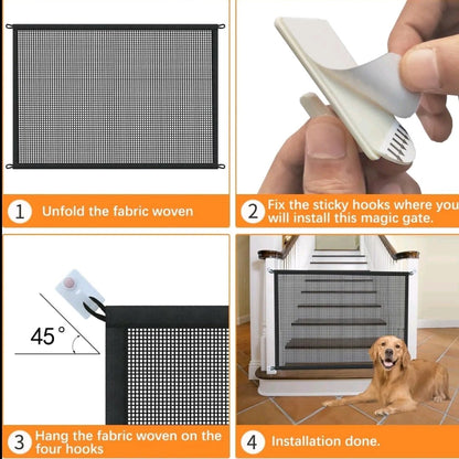 2-Pack Dog Gates for Stairs & Doorways – 29" Tall Mesh Pet Gates for Indoor Use, Retractable Safety Barrier for Small Dogs & Cats, Fits Openings up to 38" Wide