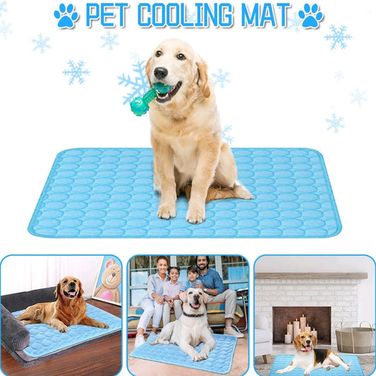 Pet Cooling Mat – Summer Cool Pad Blanket for Dogs & Cats, Breathable & Soft Pet Bed