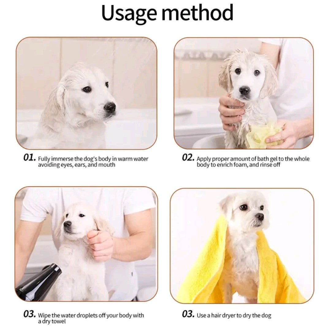【Buy 2, Get a Premium Brush Comb Free】ROZINO 3-in-1 Tea Plant Pet Shampoo, Conditioner & Body Wash – Gentle Deodorizing Formula for Dogs, Cats & Horses (200g)