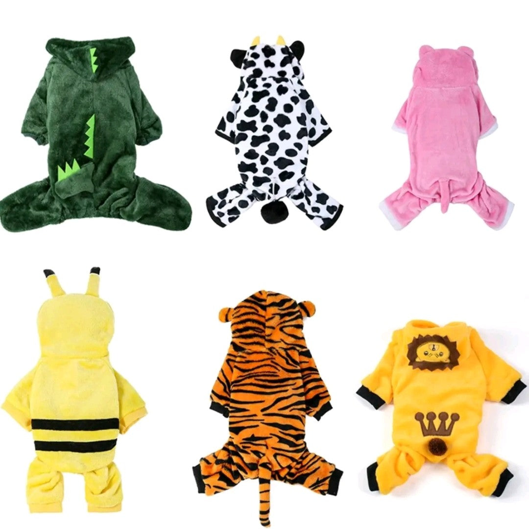 Ropa para Perros Pequeños – Mameluco de Forro Polar Suave y Cálido con Capucha