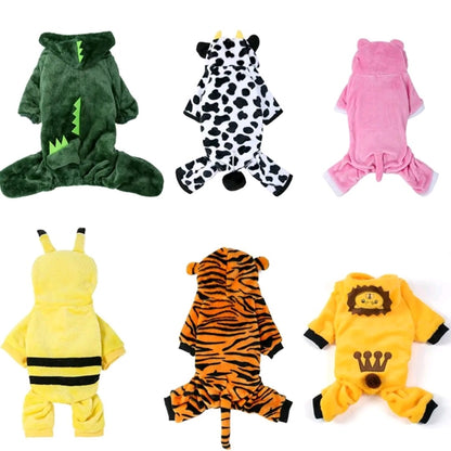 Ropa para Perros Pequeños – Mameluco de Forro Polar Suave y Cálido con Capucha