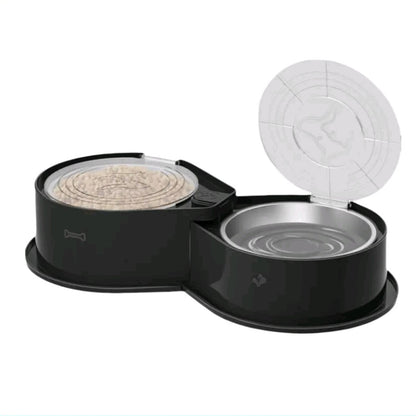 【outdoorfun】Stainless Steel Dog Bowl Set with Lids – 304 Metal Dual Food & Water Bowls, Foldable Feeder with Covers, Anti-Skid Design for All Pet Sizes