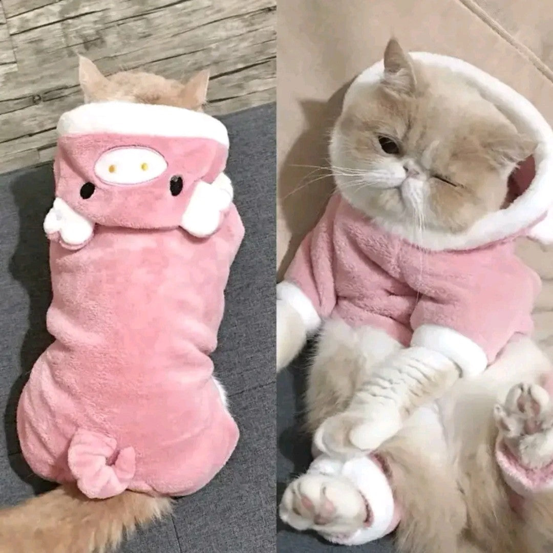 Ropa para Perros Pequeños – Mameluco de Forro Polar Suave y Cálido con Capucha