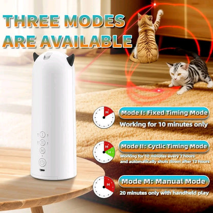 Automatic Laser Cat Toy – USB Rechargeable Pet Laser for Indoor Cats & Dogs, Manual M-Button, 3 Speed Modes, Compact Size