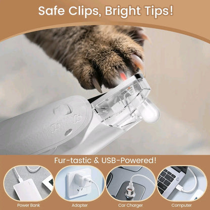 Vankoo 2-in-1 Dog Nail Clipper & Paw Trimmer – LED Light, Rechargeable & Waterproof Grooming Tool for Cats & Dogs