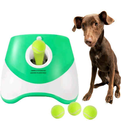 Automatic Dog Ball Launcher – Interactive Pet Toy with 3 Launch Distances, Includes 3 Mini 2” Tennis Balls for Small & Medium Dogs, Indoor & Outdoor Play