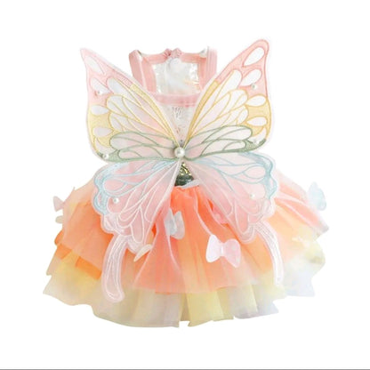 Butterfly Design Pet Dress – Cute & Fashionable Dog and Cat Outfit, Lightweight Pet Costume for Daily Wear