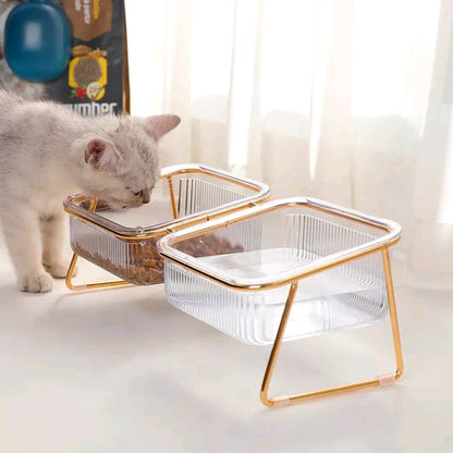 2-in-1 Cat Feeding Bowl & Water Dispenser – No-Spill Pet Food Bowl for Cats & Small Dogs