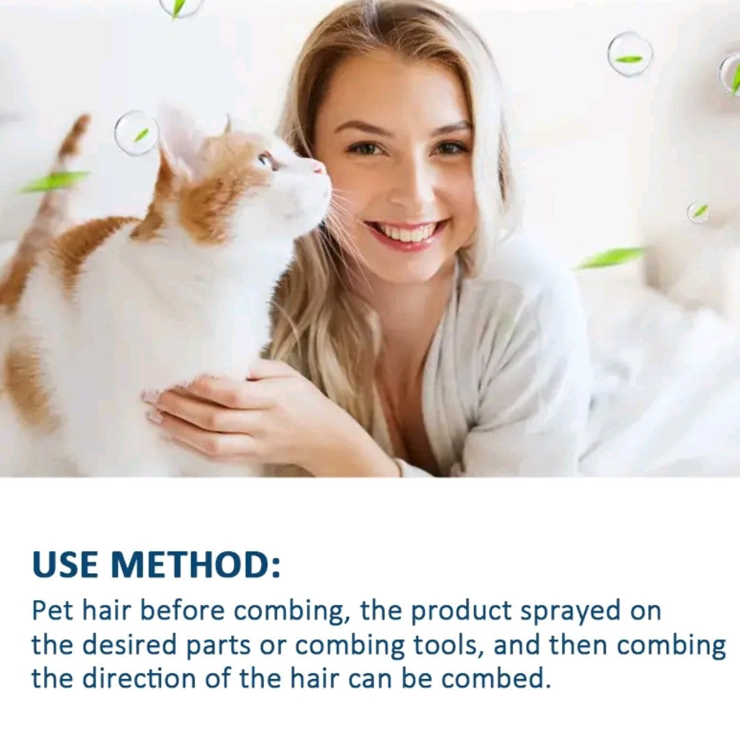 ROZINO Pet Hair Smooth Spray – Organic Detangling & Shine Spray for Easy Grooming