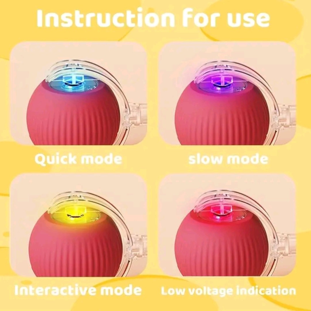 Interactive Rolling Ball Toy for Cats & Dogs – Teaser Toy with 2 Attachments, Washable & Fun Pet Accessory