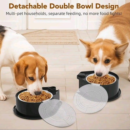 【outdoorfun】Stainless Steel Dog Bowl Set with Lids – 304 Metal Dual Food & Water Bowls, Foldable Feeder with Covers, Anti-Skid Design for All Pet Sizes