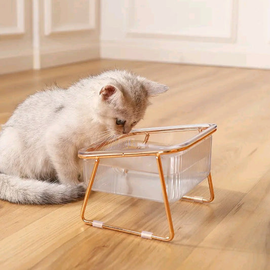 2-in-1 Cat Feeding Bowl & Water Dispenser – No-Spill Pet Food Bowl for Cats & Small Dogs