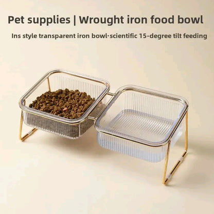 2-in-1 Cat Feeding Bowl & Water Dispenser – No-Spill Pet Food Bowl for Cats & Small Dogs