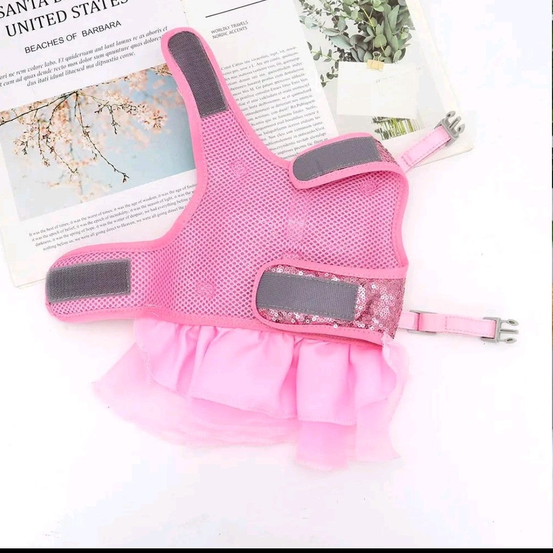 Glitter Bowknot Pet Harness & Leash Set – Cute Vest for Small & Medium Dogs and Cats
