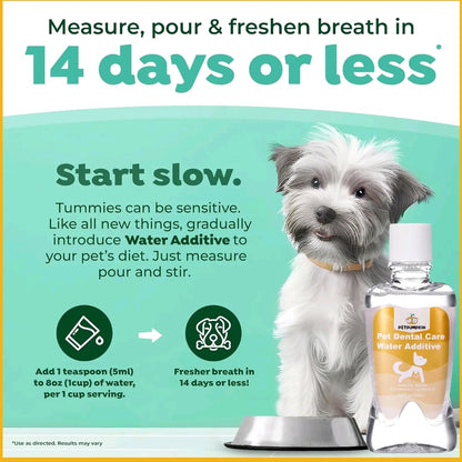 Dental Fresh Advanced Water Additive – 8.8oz Plaque & Tartar Remover for Dogs, Fresh Breath & Oral Health Support