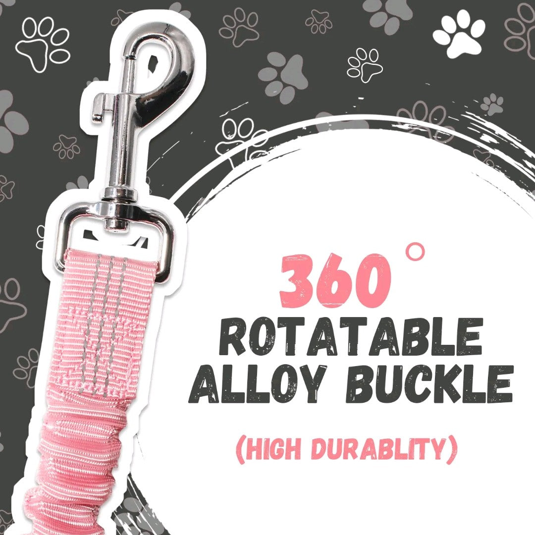 Adjustable Pet Car Seat Belt – Reflective Dog & Cat Leash with Elastic Bungee Buffer for Safe Travel