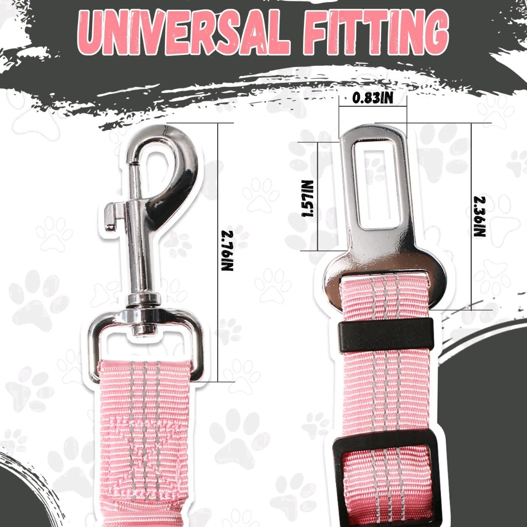 Adjustable Pet Car Seat Belt – Reflective Dog & Cat Leash with Elastic Bungee Buffer for Safe Travel