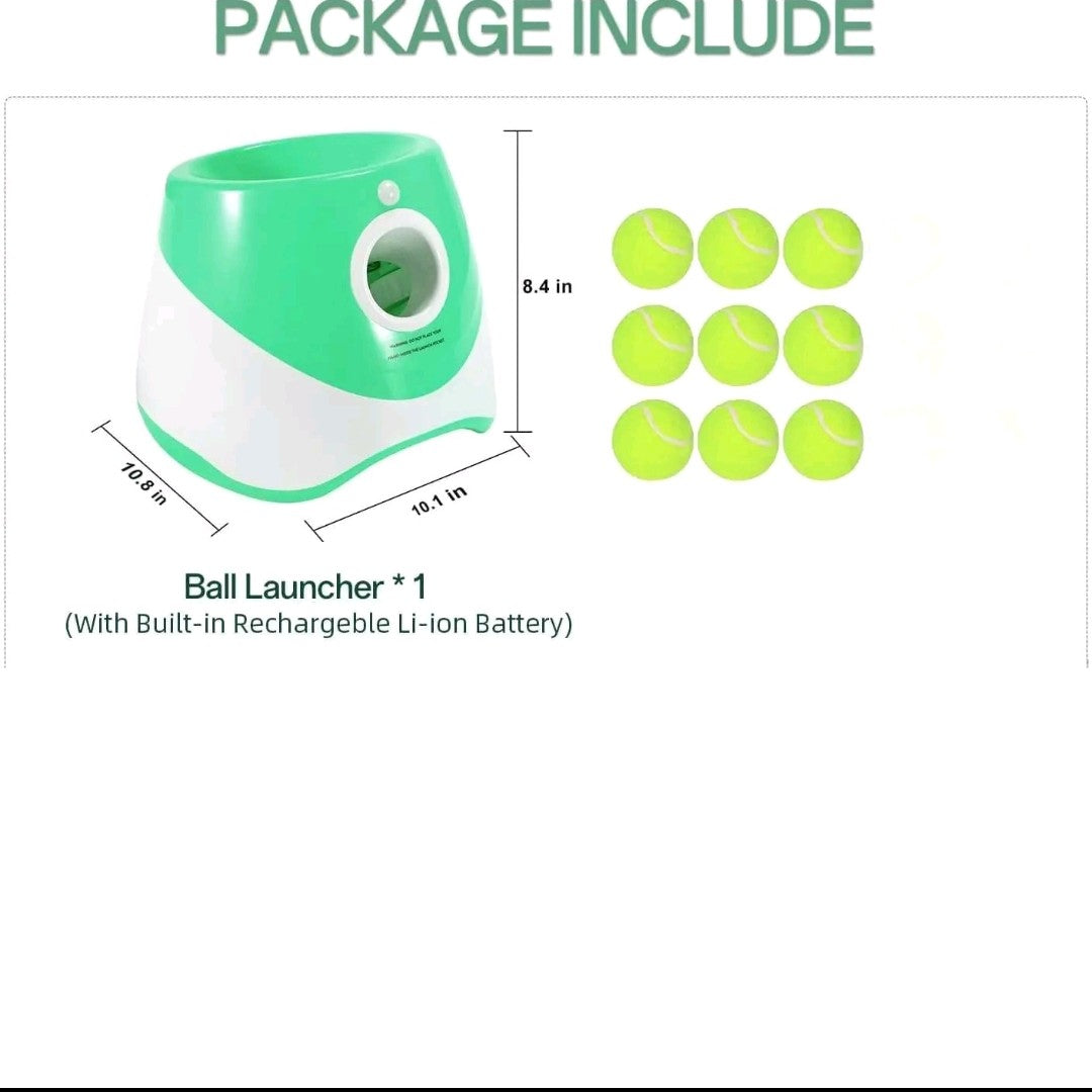 Automatic Dog Ball Launcher – Interactive Pet Toy with 3 Launch Distances, Includes 3 Mini 2” Tennis Balls for Small & Medium Dogs, Indoor & Outdoor Play