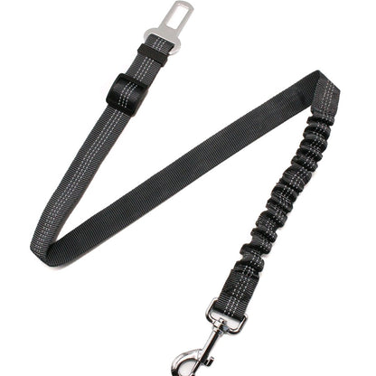 Adjustable Pet Car Seat Belt – Reflective Dog & Cat Leash with Elastic Bungee Buffer for Safe Travel