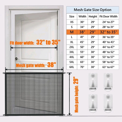 2-Pack Dog Gates for Stairs & Doorways – 29" Tall Mesh Pet Gates for Indoor Use, Retractable Safety Barrier for Small Dogs & Cats, Fits Openings up to 38" Wide