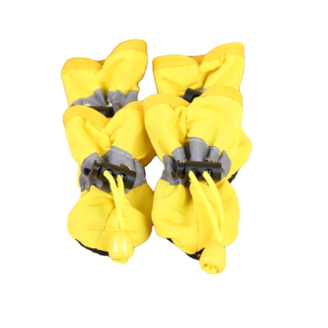 Waterproof Pet Dog Shoes – 4-Pack Anti-Slip Rain Boots for Small Dogs & Cats, Ideal for Wet Weather