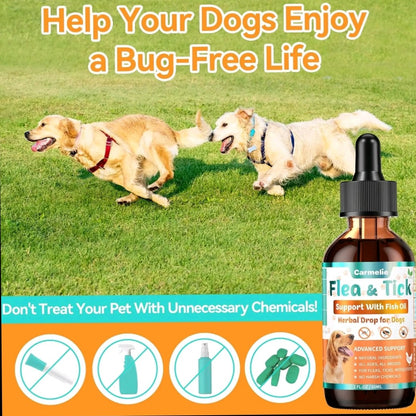 Carmelie Cat Herbal Drops – Outdoor Wellness Support with Fish Oil & Vitamins, Chicken-Flavored Liquid for All Ages