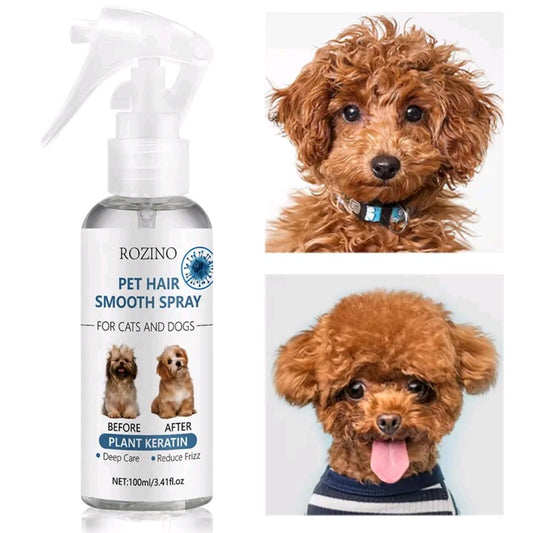 ROZINO Pet Hair Smooth Spray – Organic Detangling & Shine Spray for Easy Grooming