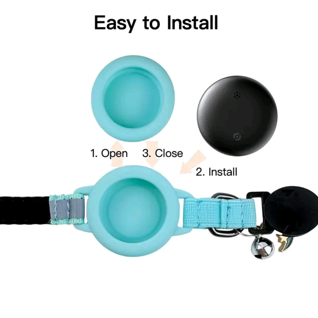 Waterproof GPS Cat Collar – Reflective Fish Design, Hidden Tracker & Lightweight Fit for Kittens
