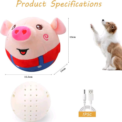 EVERBETTERUS Smart Moving Plush Toy – USB Rechargeable Interactive Cartoon Pig with 120 Sounds, Washable Electronic Squeaky Toy for Dogs & Kids