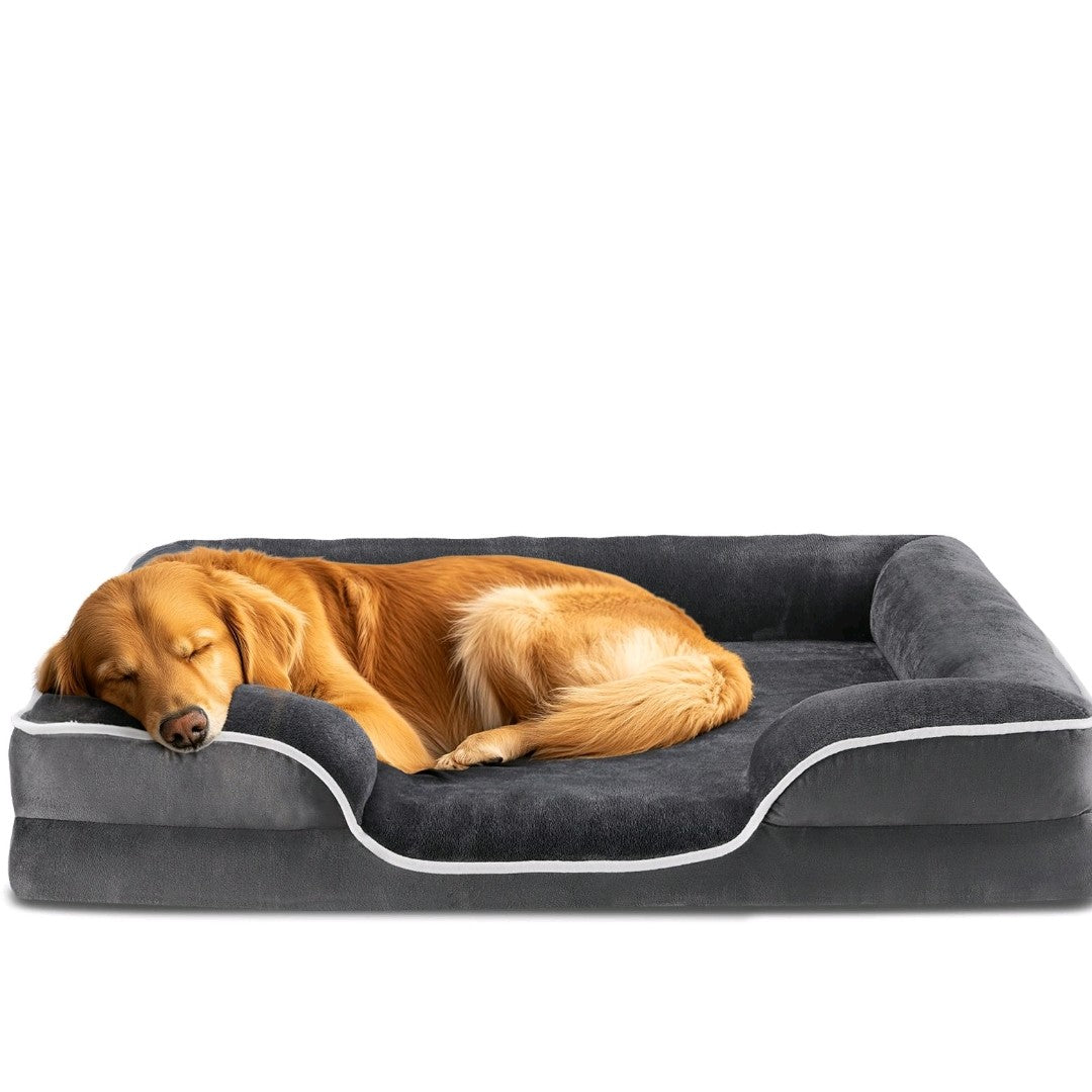 Orthopedic Memory Foam Dog Bed for Large Dogs – Waterproof, Washable Cover & Non-Slip Base